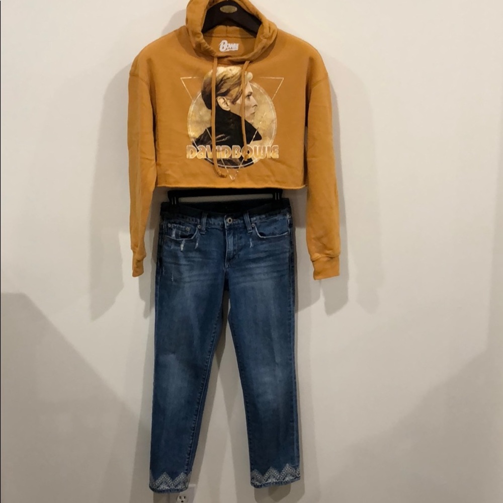 Lucky Jeans and David Bowie Cropped Sweatshirt
